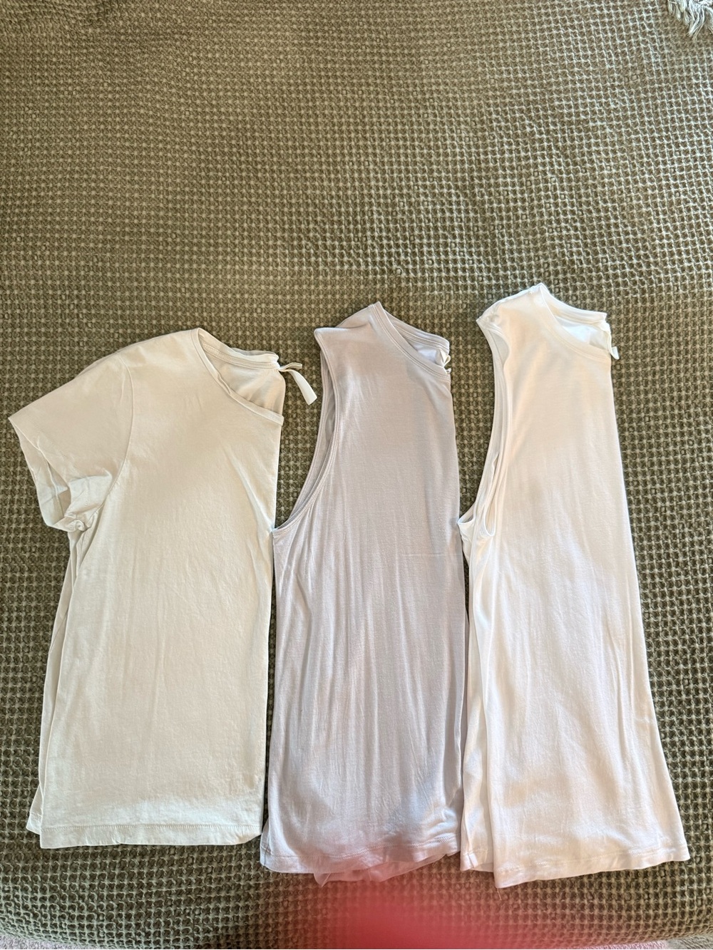 H&M Basics Crewneck Tee/Tank Trio - White, Mint Green and Light Gray Mix